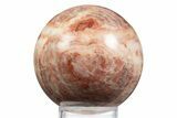 Polished Banded Red Calcite Sphere - China #319464-1